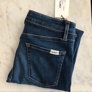 Designer Blue Denim Jeans- ankle cropped